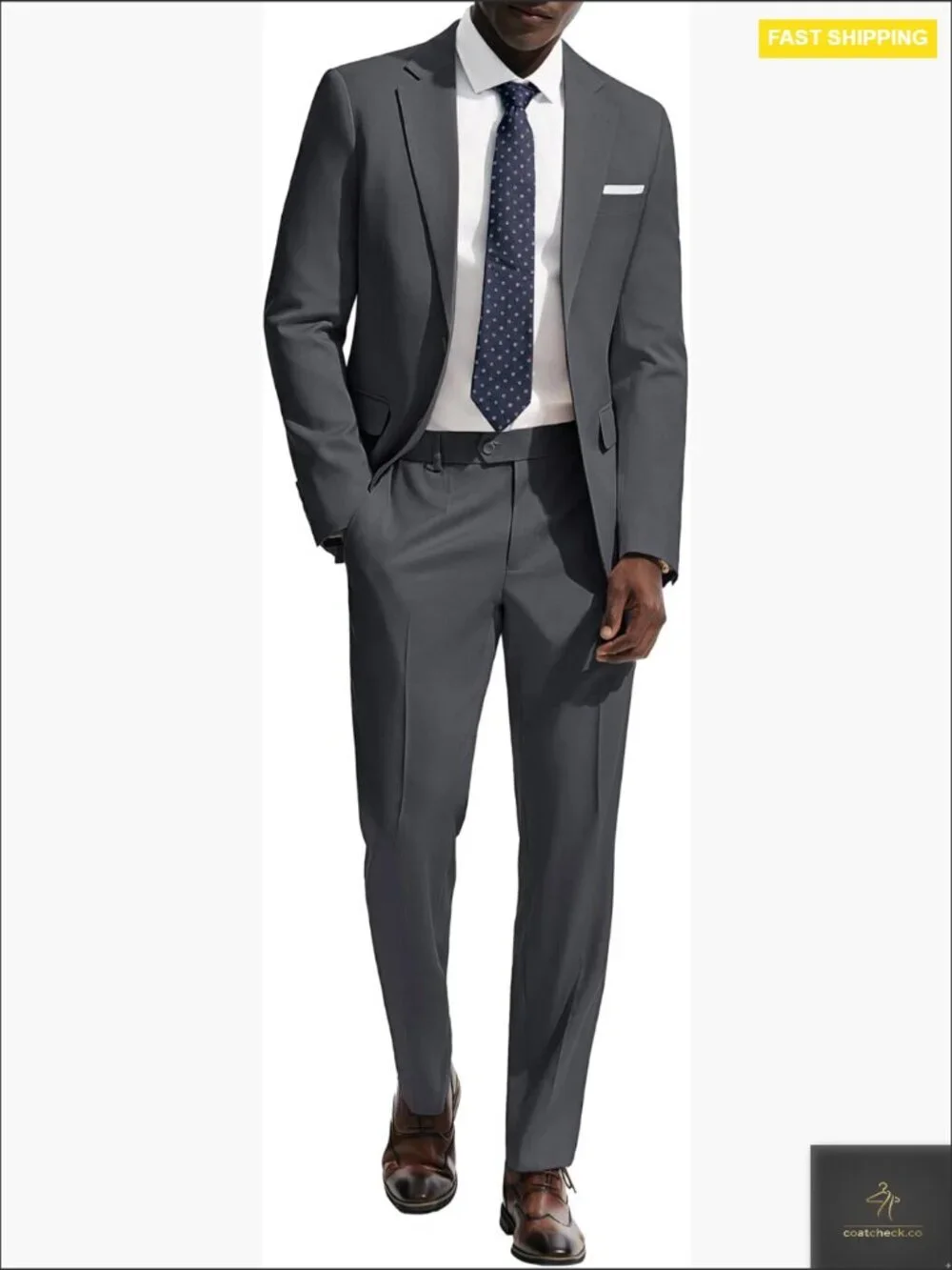 Men's Two Button Classic Fit Suit Set Business Dress Blazer & Pants